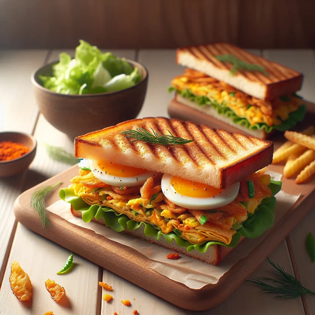 Spicy Potato and Egg Sandwich