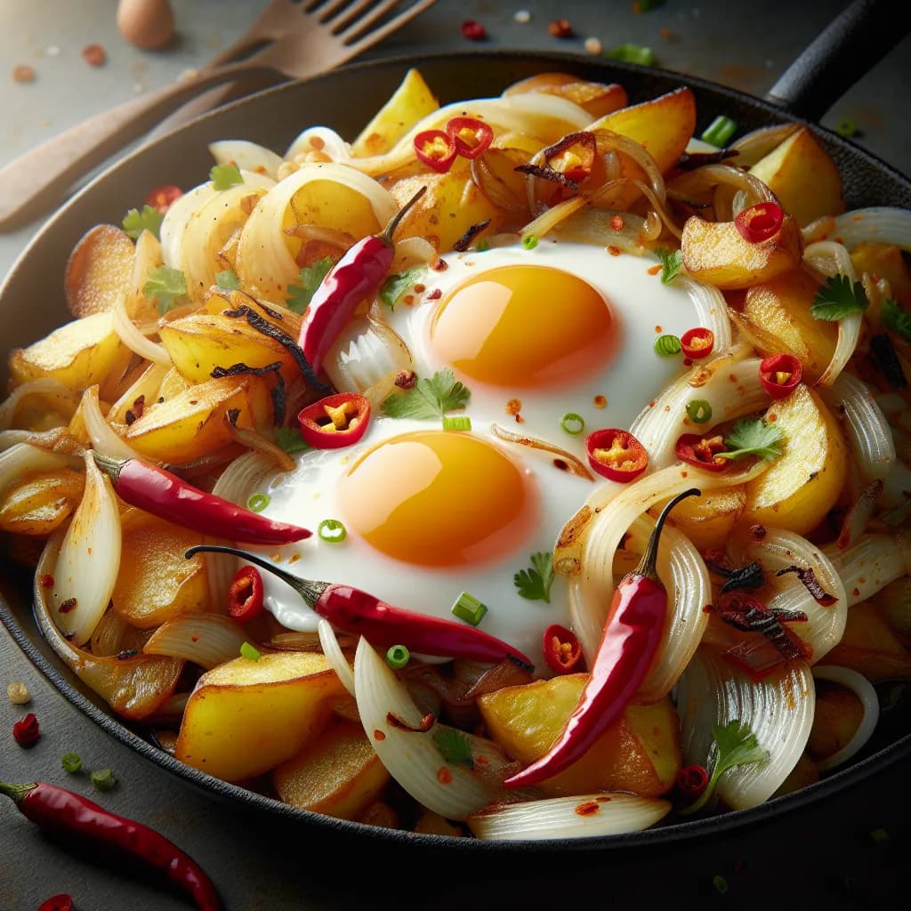 Spicy Potato and Egg Stir-fry