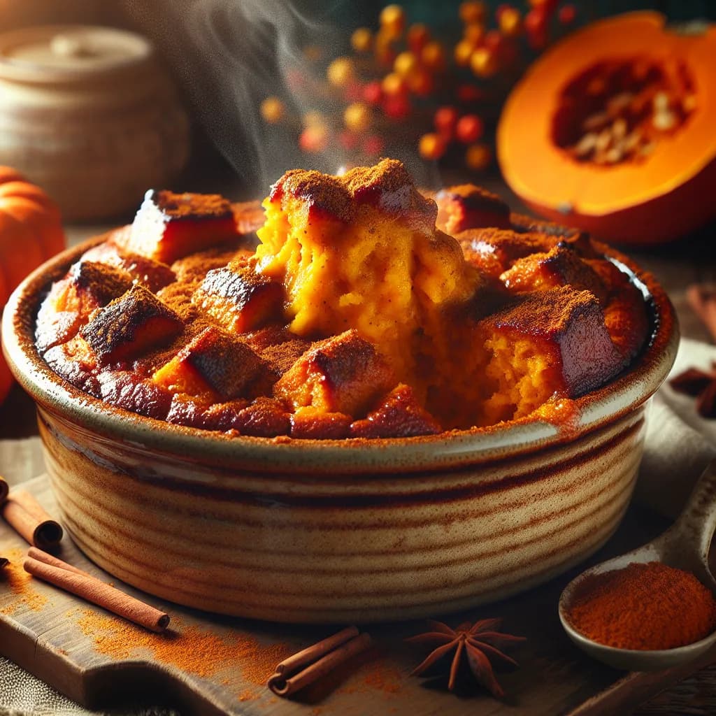 Spicy Pumpkin Bread Pudding