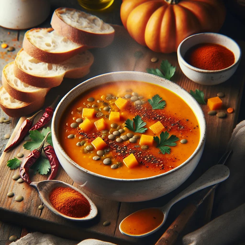 Spicy Red Lentil and Pumpkin Soup