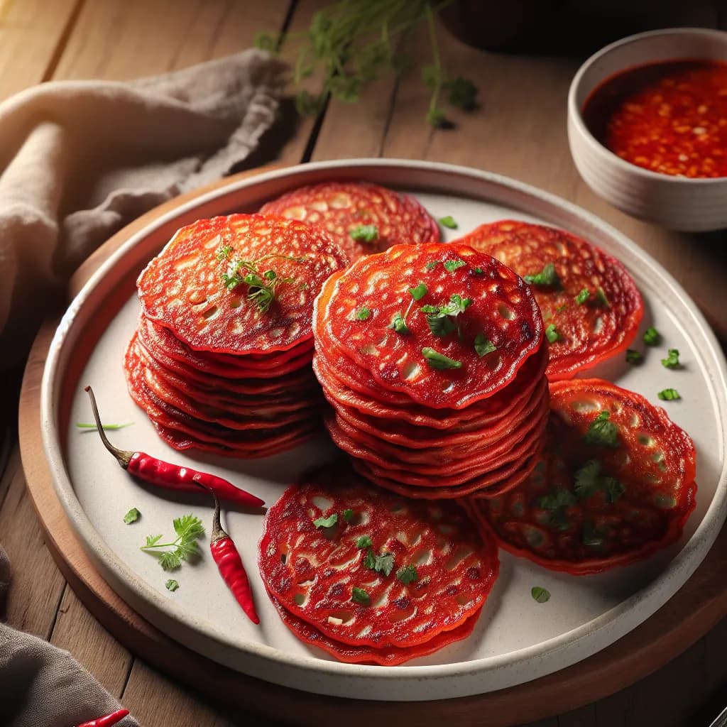 Spicy Rice Flour Pancakes