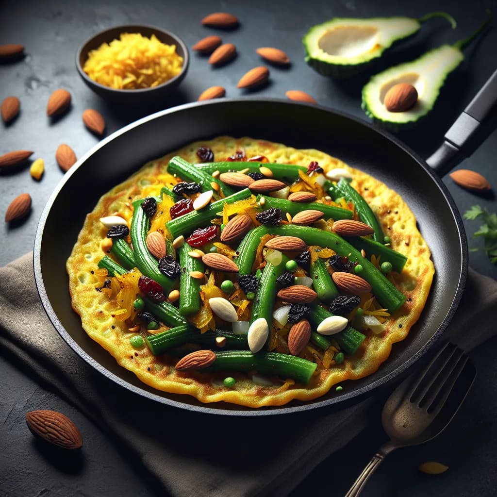 Spicy Ridge Gourd and Rice Dosa Stir-fry