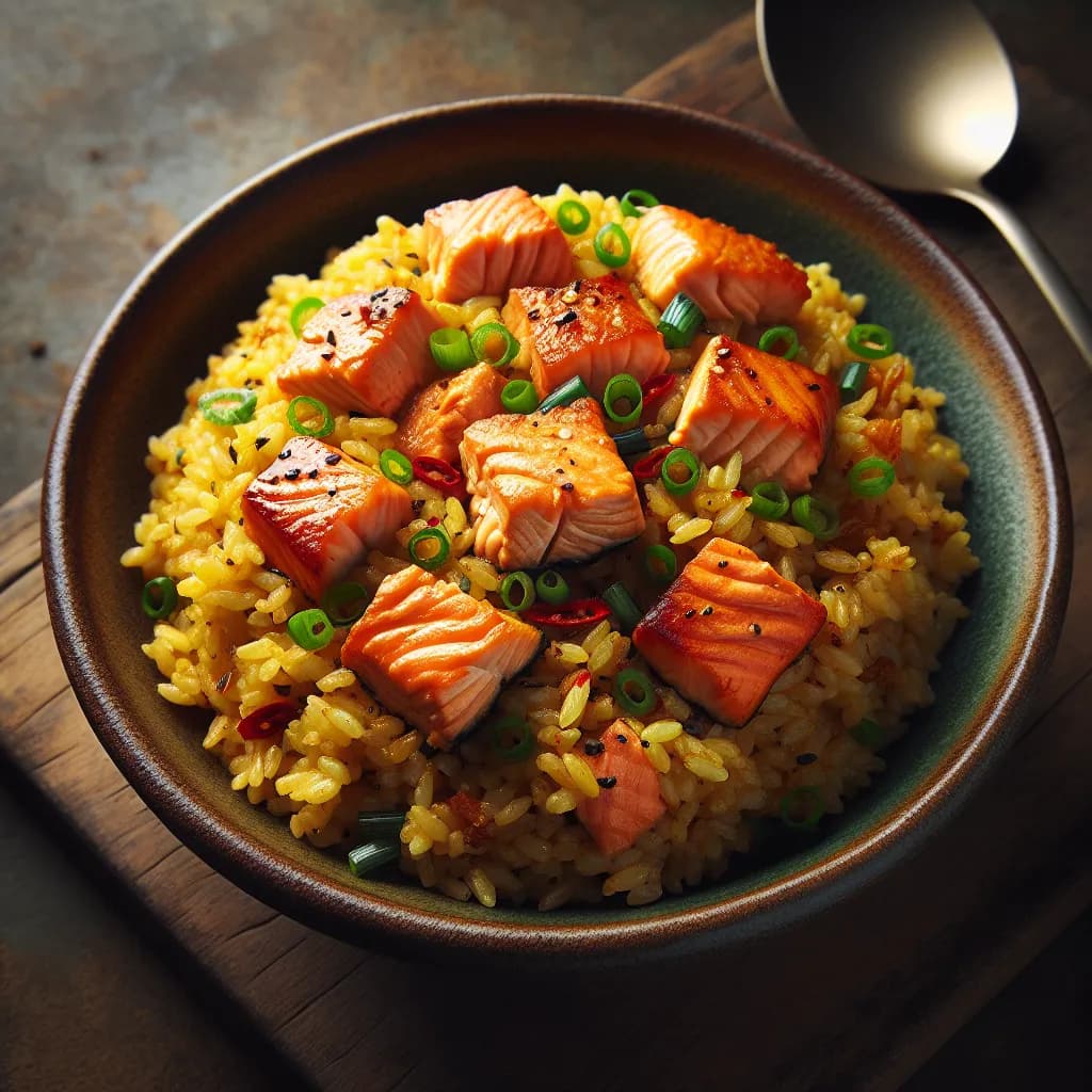 Spicy Salmon Fried Rice