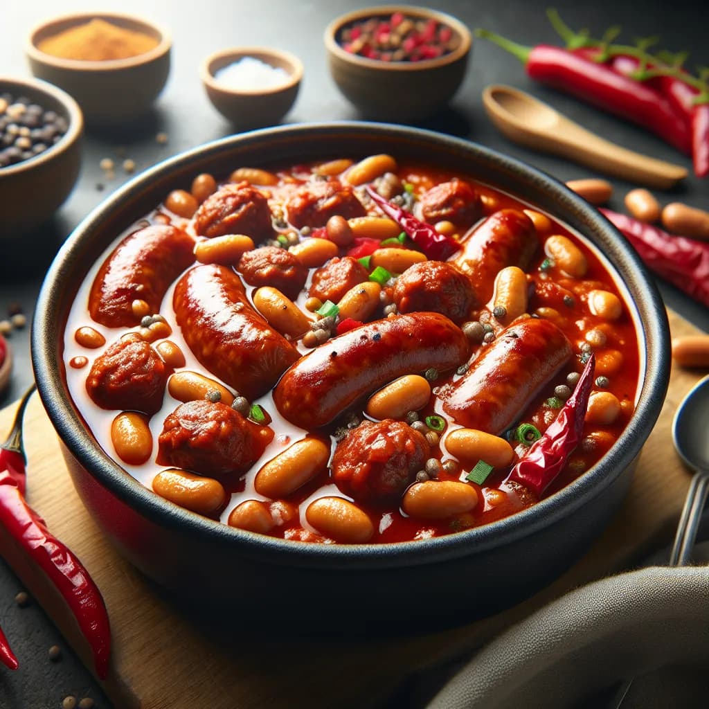 Spicy Sausage and Bean Stew