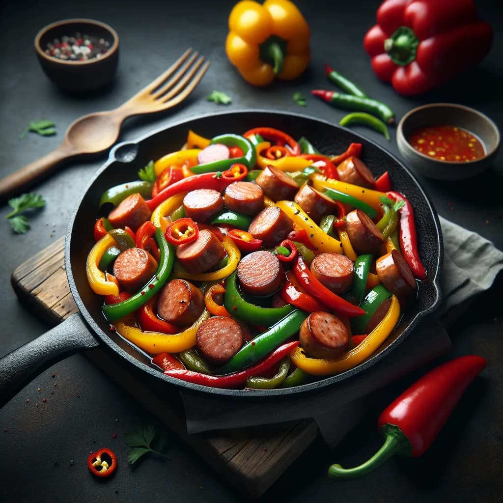 Spicy Sausage and Bell Pepper Stir-Fry