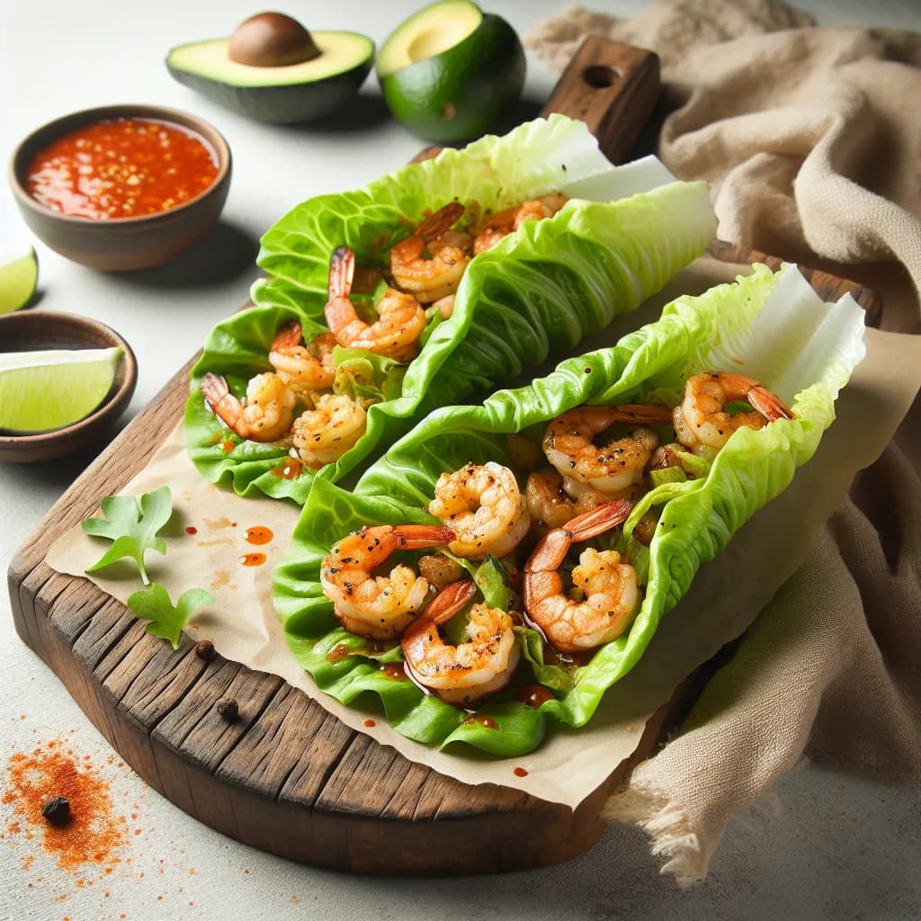Spicy Shrimp Lettuce Wraps