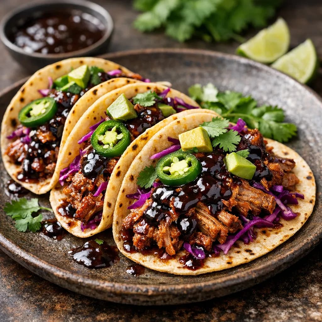 Spicy Sicilian Tex-Mex Rib Tacos with Truff MeKa-Q Sauce