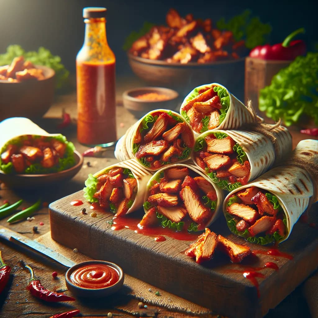Spicy Smoked Chicken Wraps