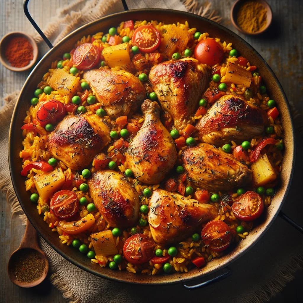 Spicy Spanish Chicken Paella
