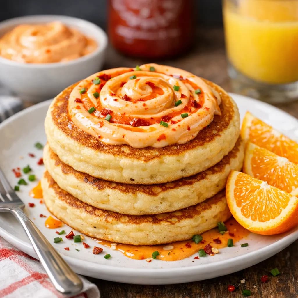 Spicy Sriracha Mayo Pancakes