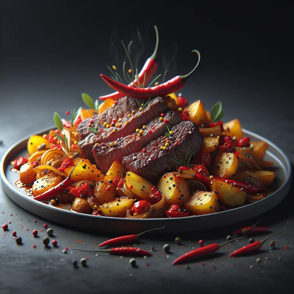 Spicy Steak and Potato Stir-fry