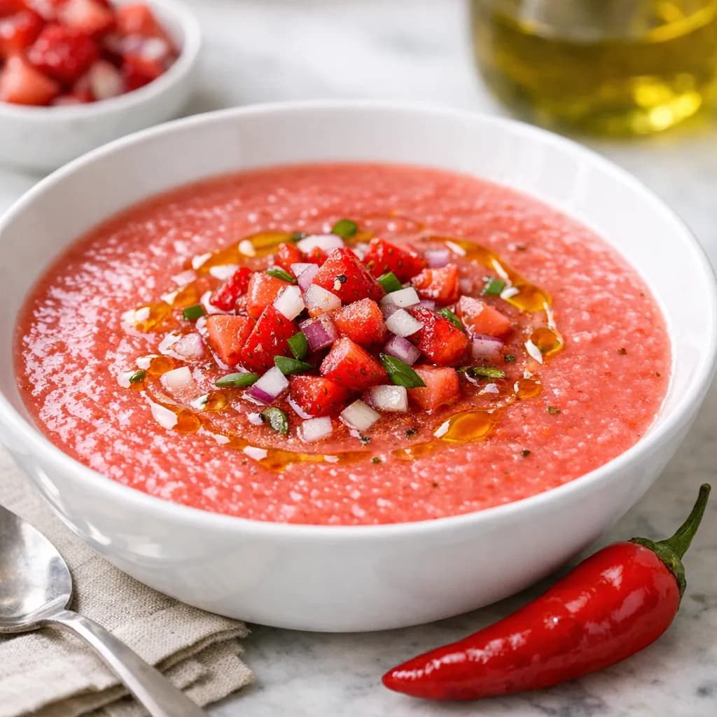 Spicy Strawberry & Onion Gazpacho