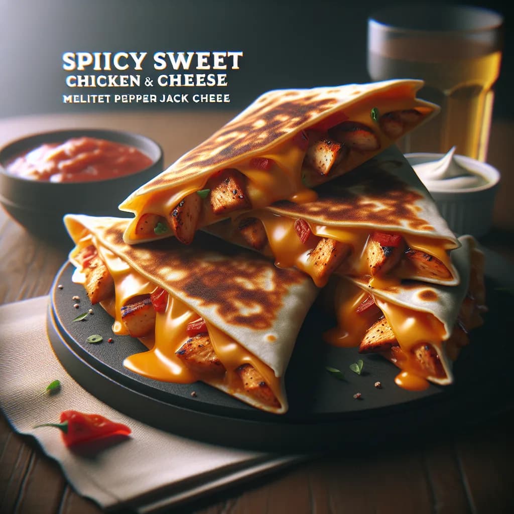 Spicy Sweet Chicken and Cheese Quesadillas