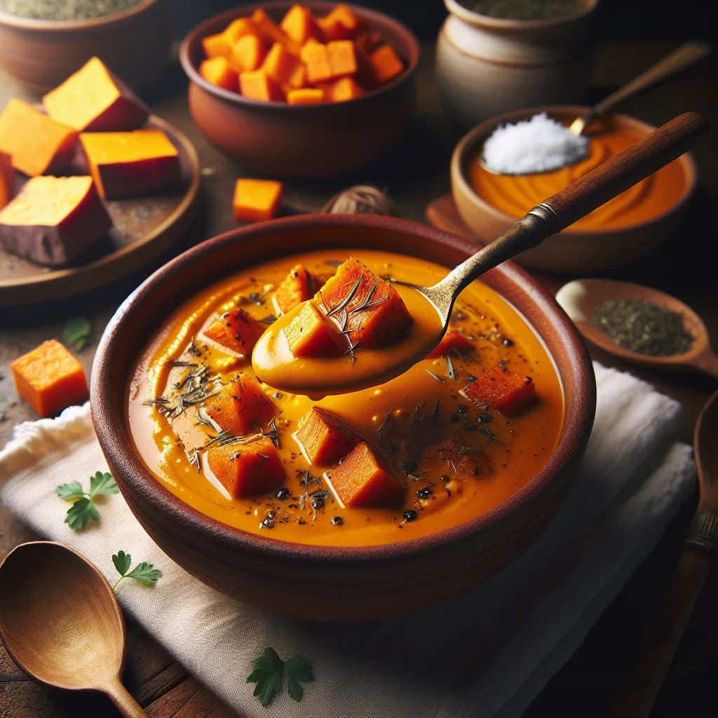 Spicy Sweet Potato & Coconut Soup