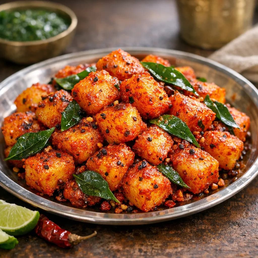 Spicy Telangana Aloo Fry (No Onion)