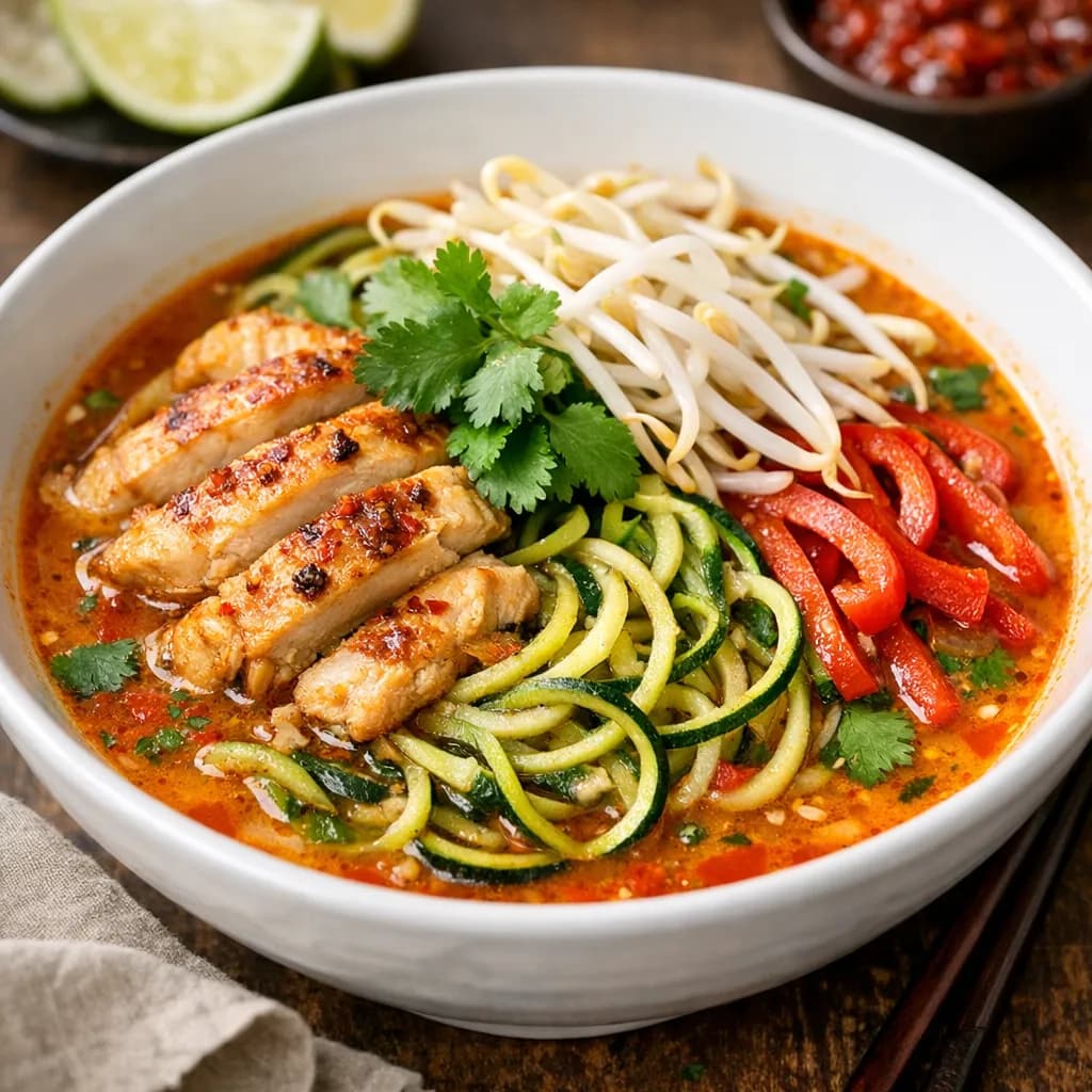Spicy Thai Chicken Zoodle Ramen