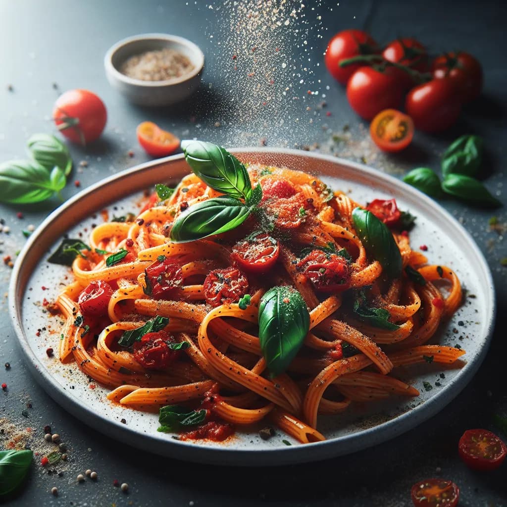Spicy Tomato Basil Pepper Pasta
