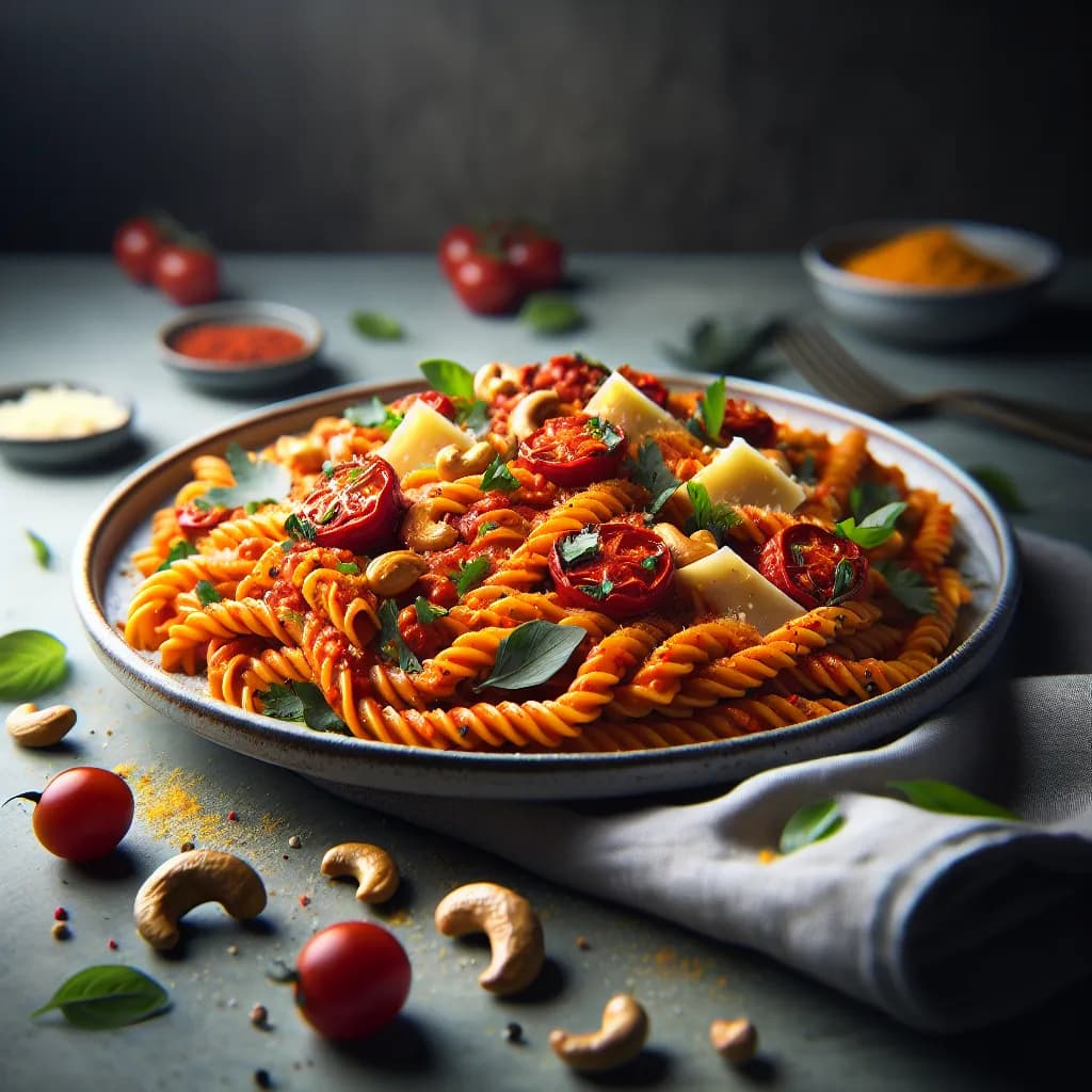Spicy Tomato Cashew Pasta