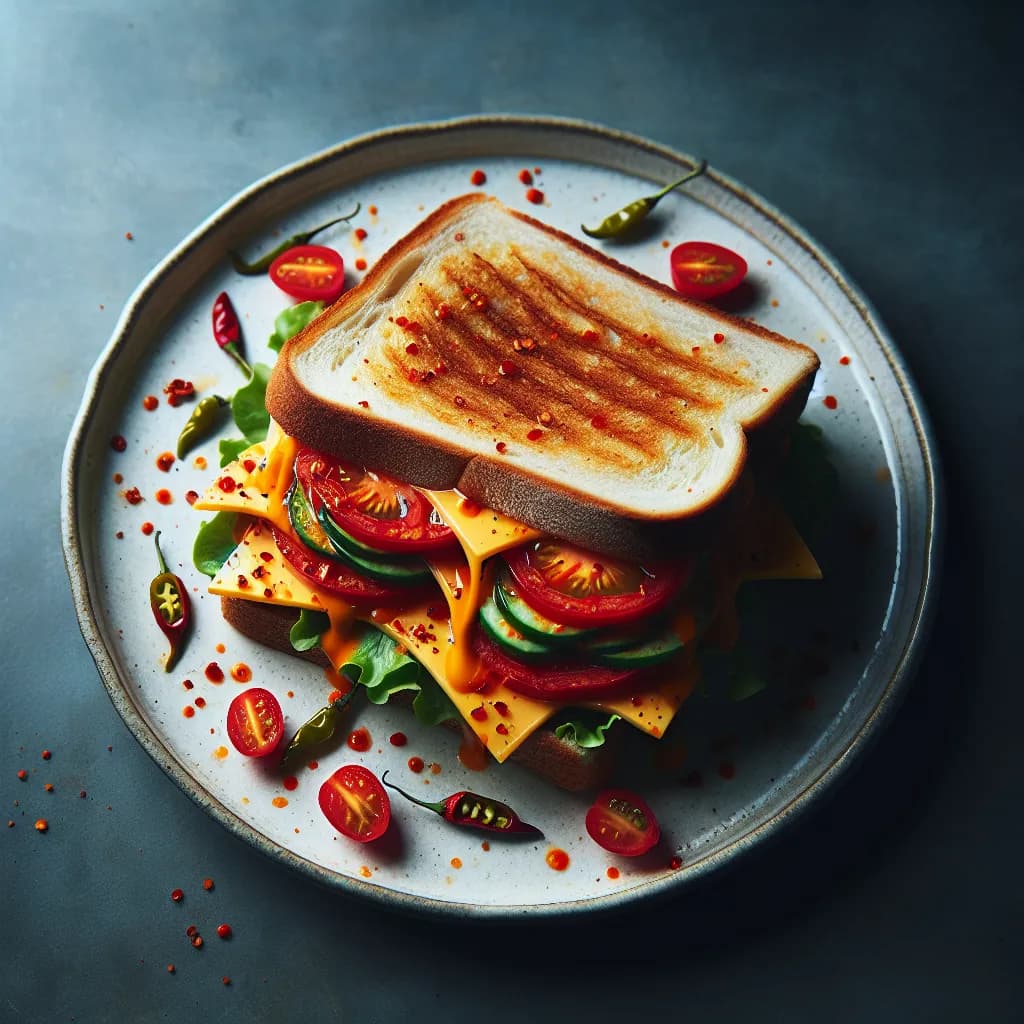 Spicy Tomato Cheese Sandwich