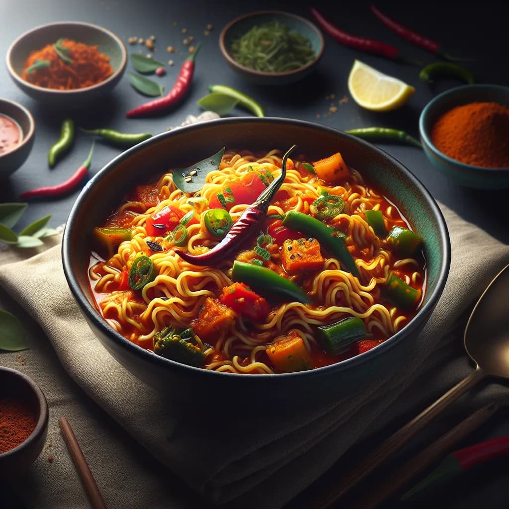 Spicy Tomato Veg Noodles