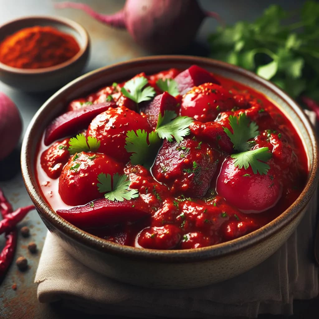 Spicy Tomato and Beetroot Curry