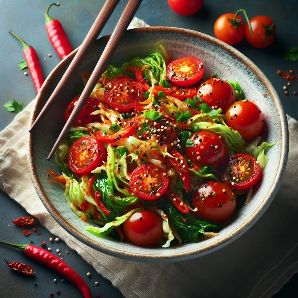 Spicy Tomato and Cabbage Stir-Fry
