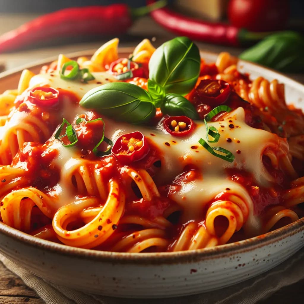 Spicy Tomato and Cheese Pasta