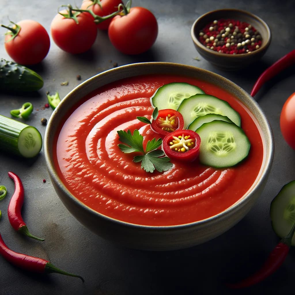 Spicy Tomato and Cucumber Gazpacho