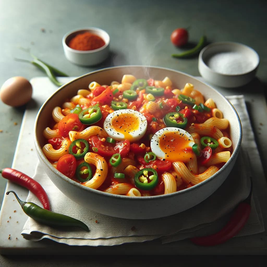 Spicy Tomato and Egg Macaroni
