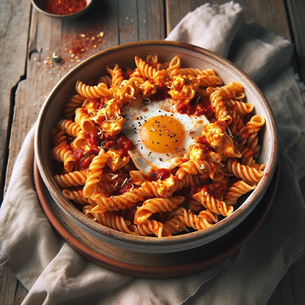 Spicy Tomato and Egg Pasta