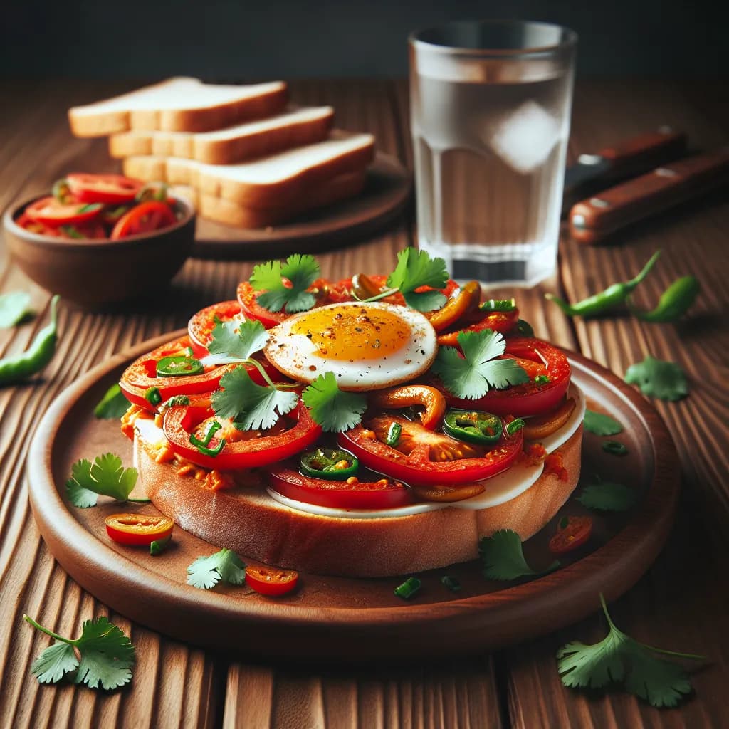 Spicy Tomato and Egg Sandwich