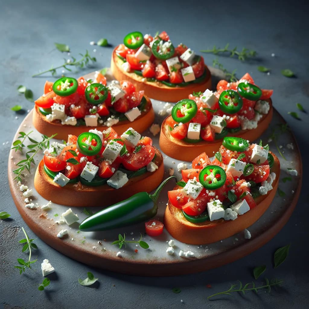 Spicy Tomato and Feta Bruschetta