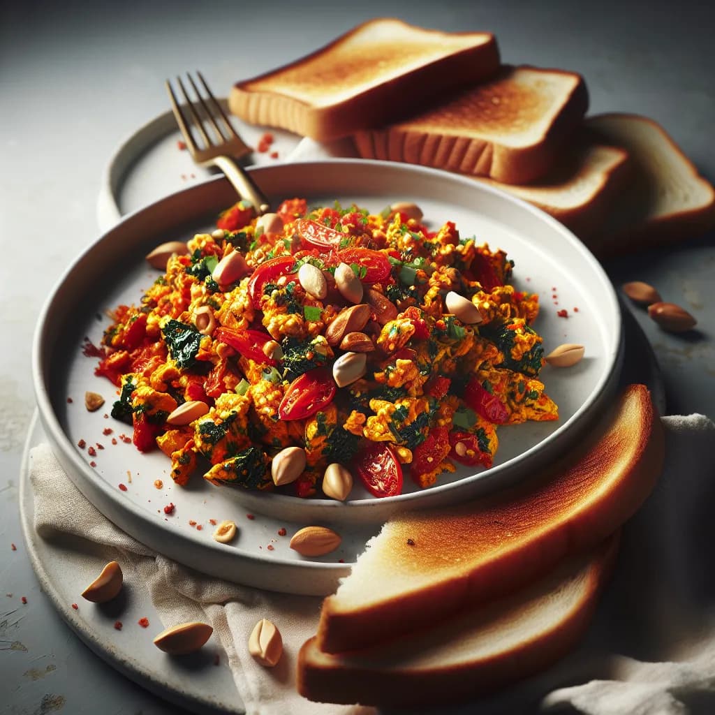 Spicy Tomato and Peanut Scramble