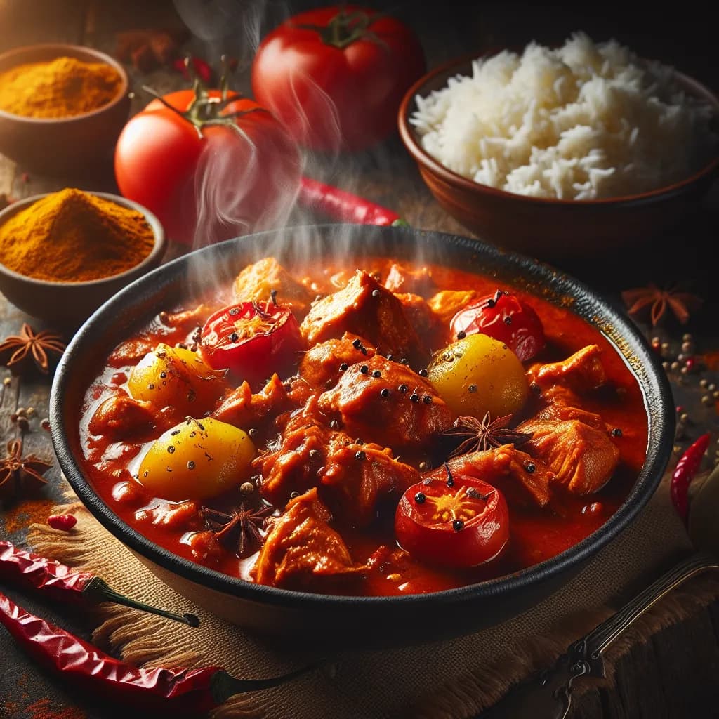 Spicy Tomato and Potato Chicken Curry