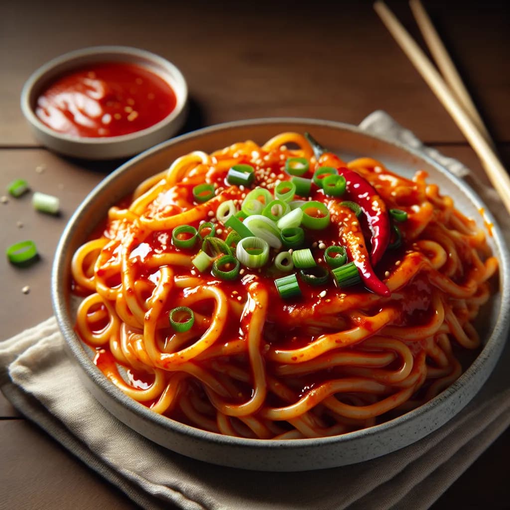 Spicy Tteokbokki Egg Noodles