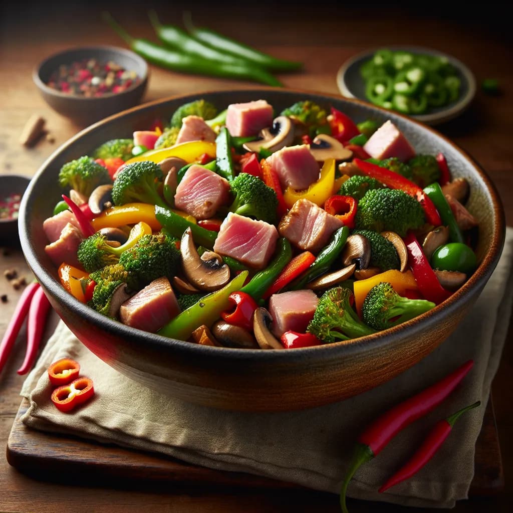 Spicy Tuna and Vegetable Stir-Fry