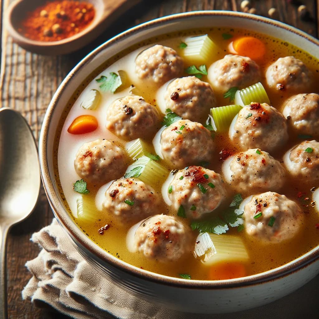 Spicy Turkey Meatball Soup