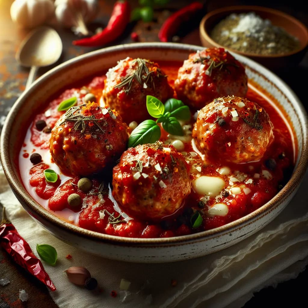 Spicy Turkey Meatballs with Tomato Sauce