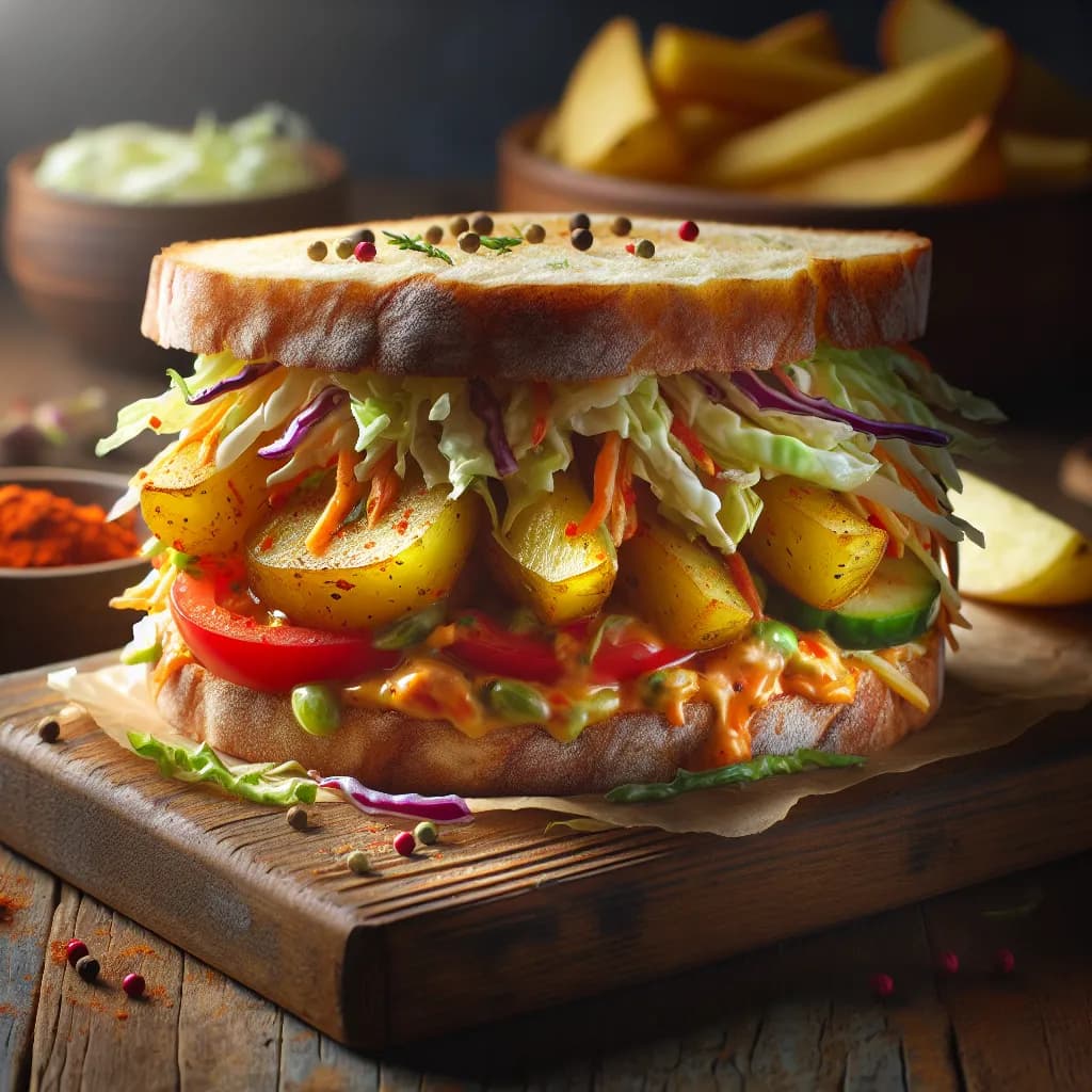 Spicy Veg Potato Sandwich