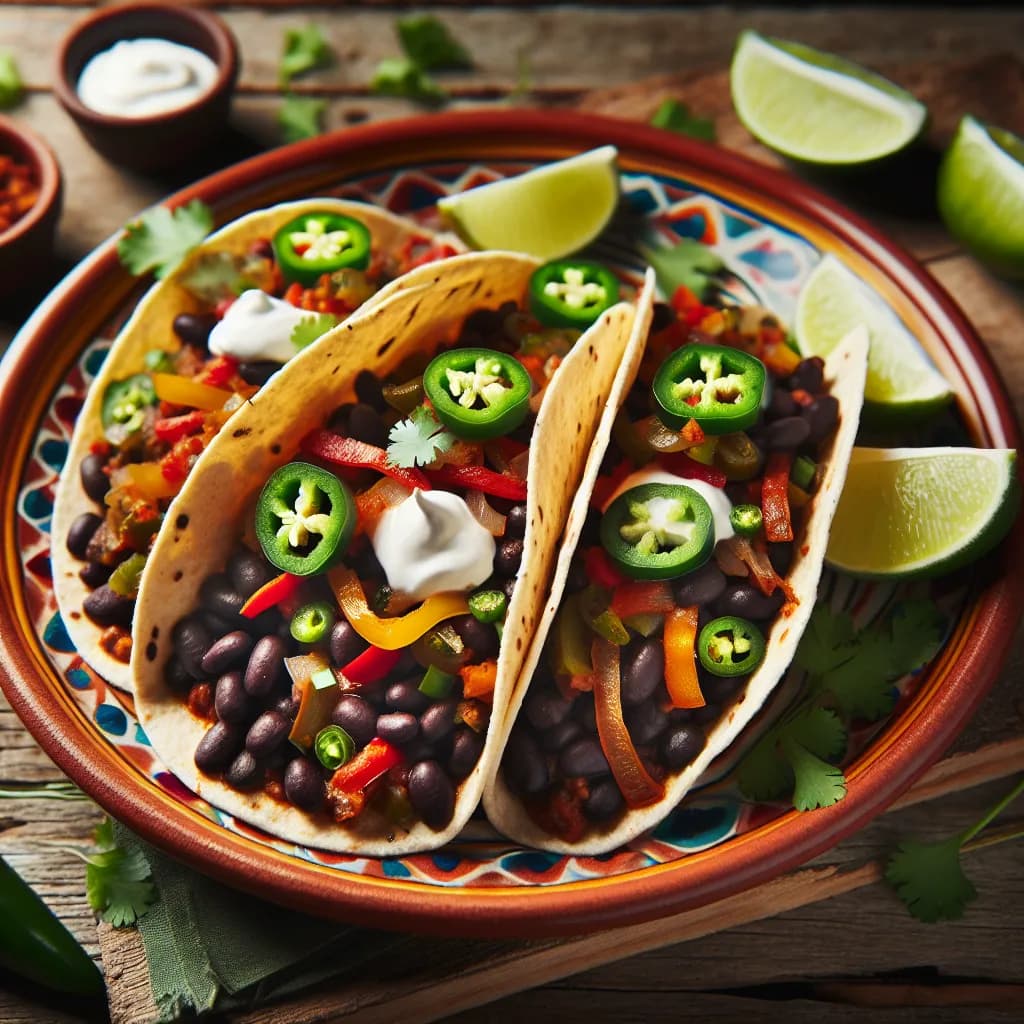 Spicy Vegan Black Bean Tacos