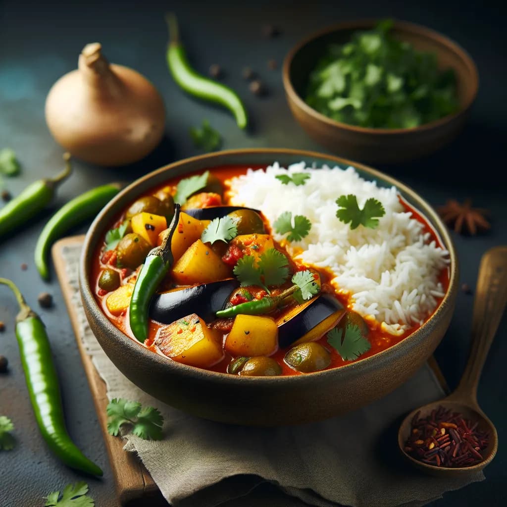Spicy Vegan Potato and Eggplant Curry