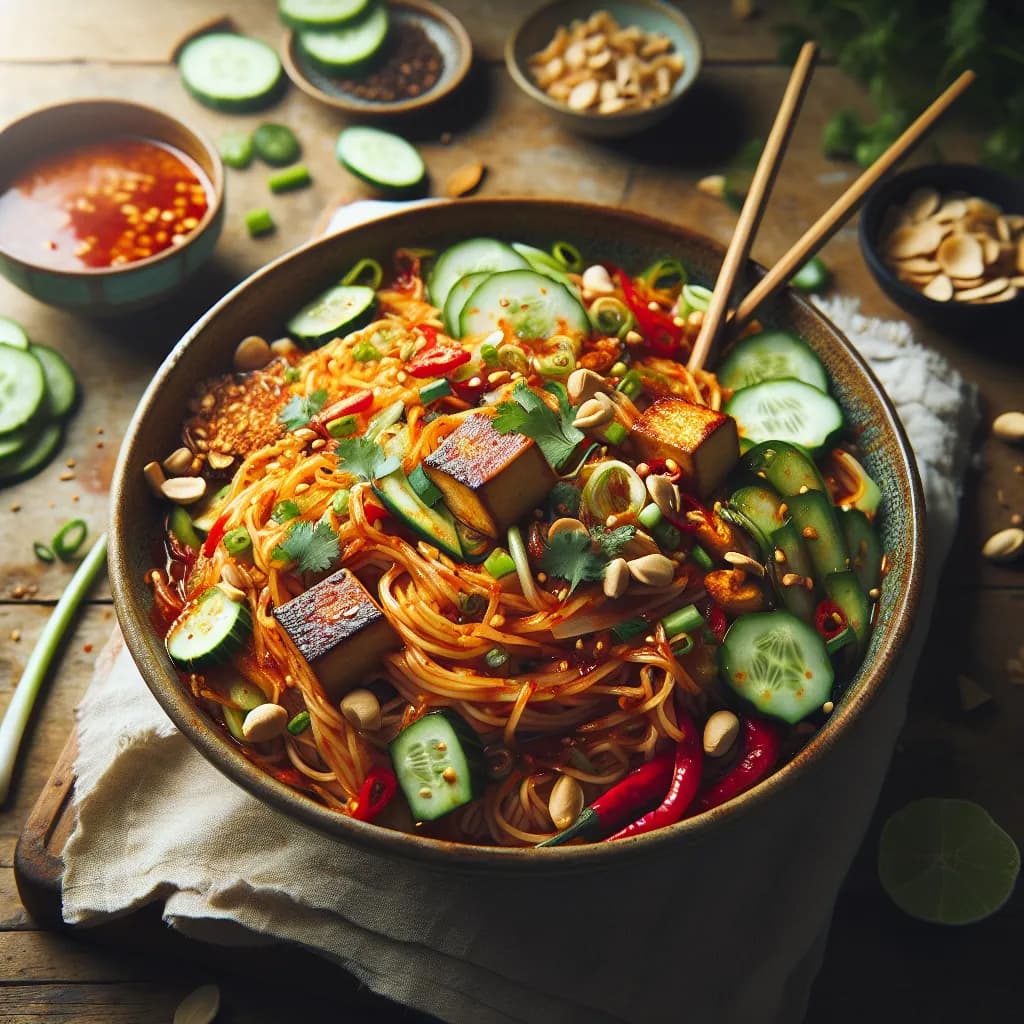 Spicy Vegan Thai Noodle Salad