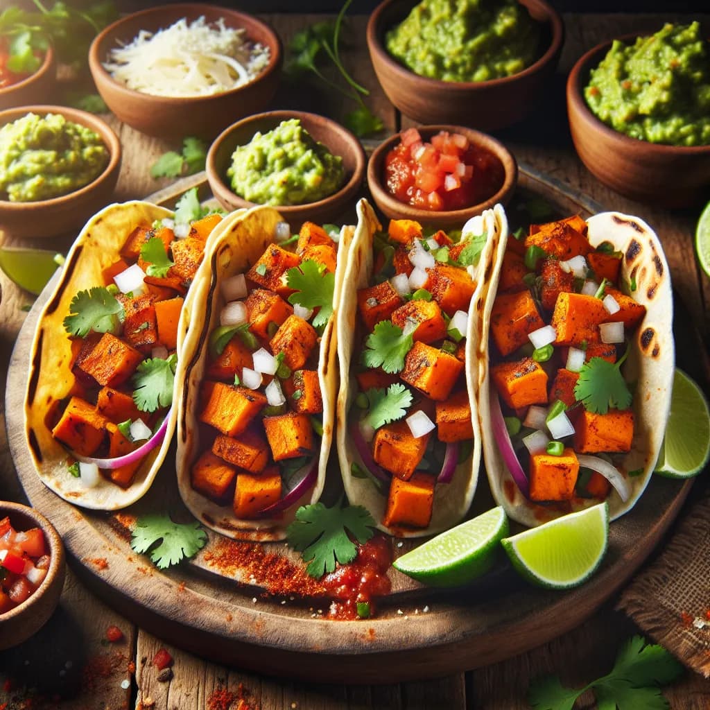 Spicy Vegetarian Sweet Potato Tacos