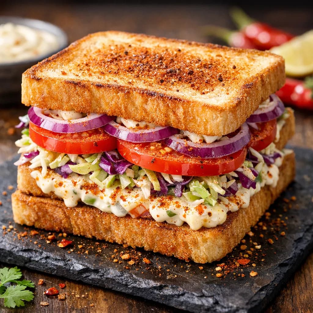 Spicy Veggie Mayo Sandwich