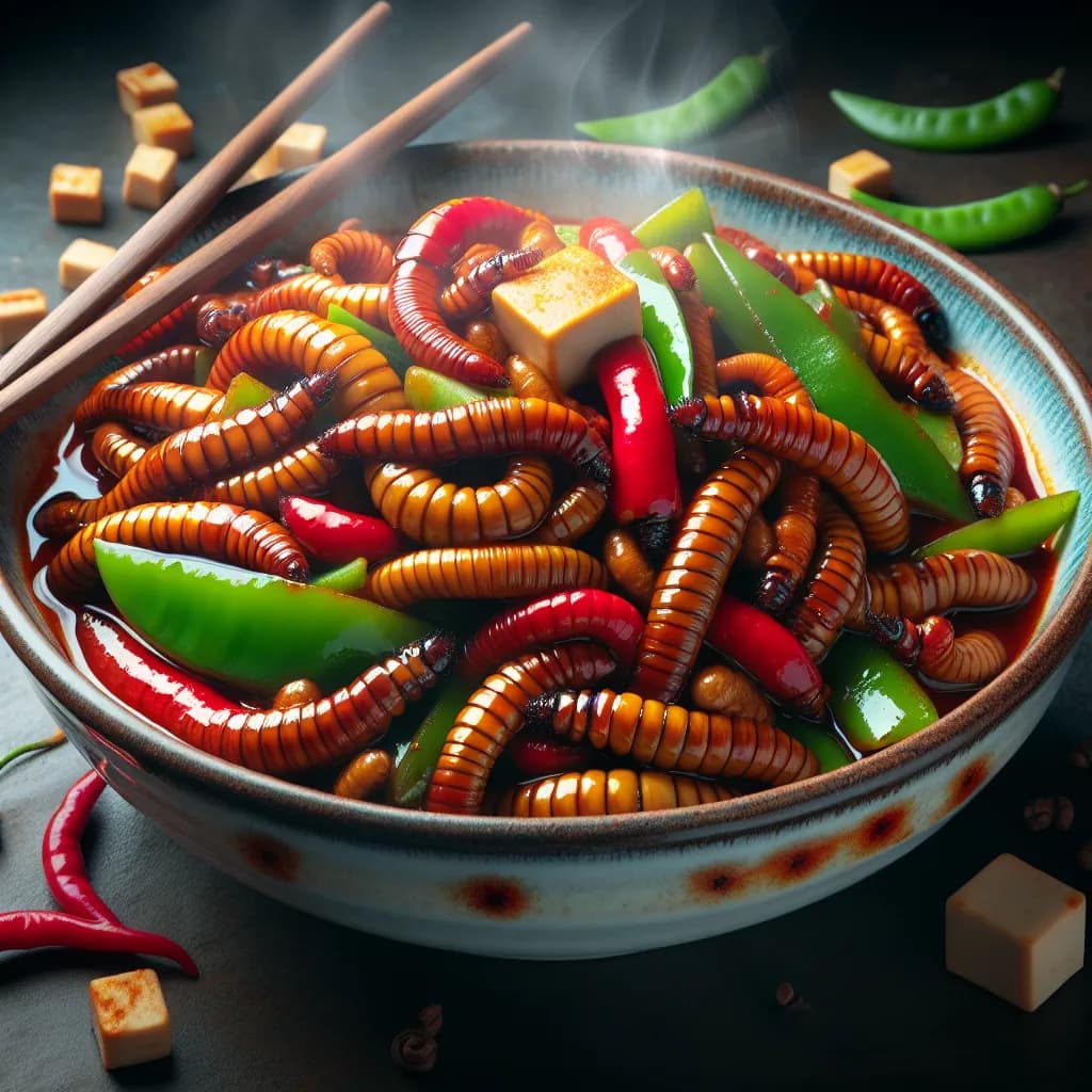 Spicy Worm Stir-Fry