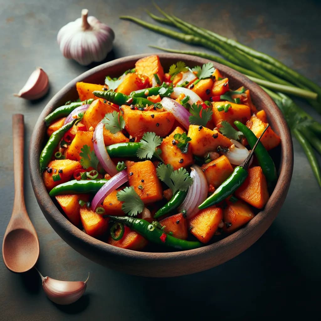 Spicy Yam Kilangu Stir-Fry