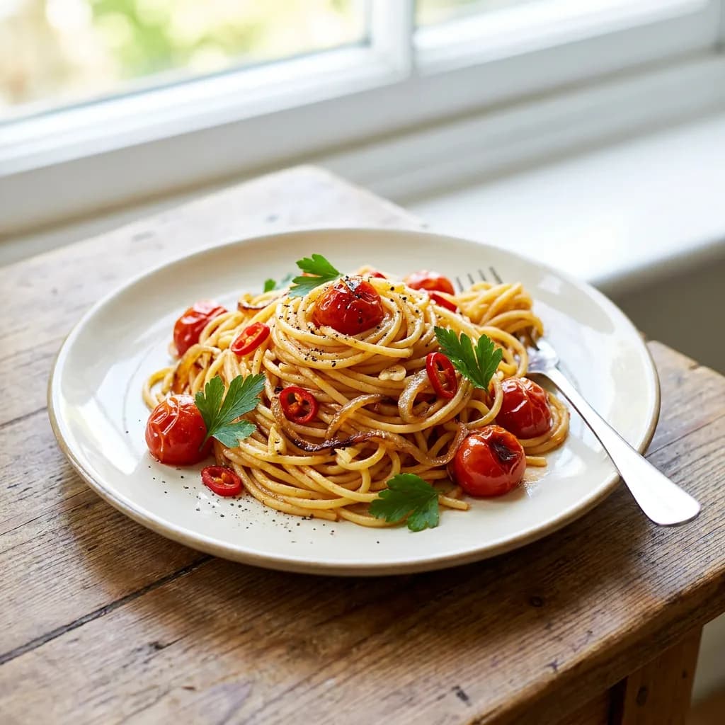 Spicy-Style Buttered Egg and Ketchup Pasta