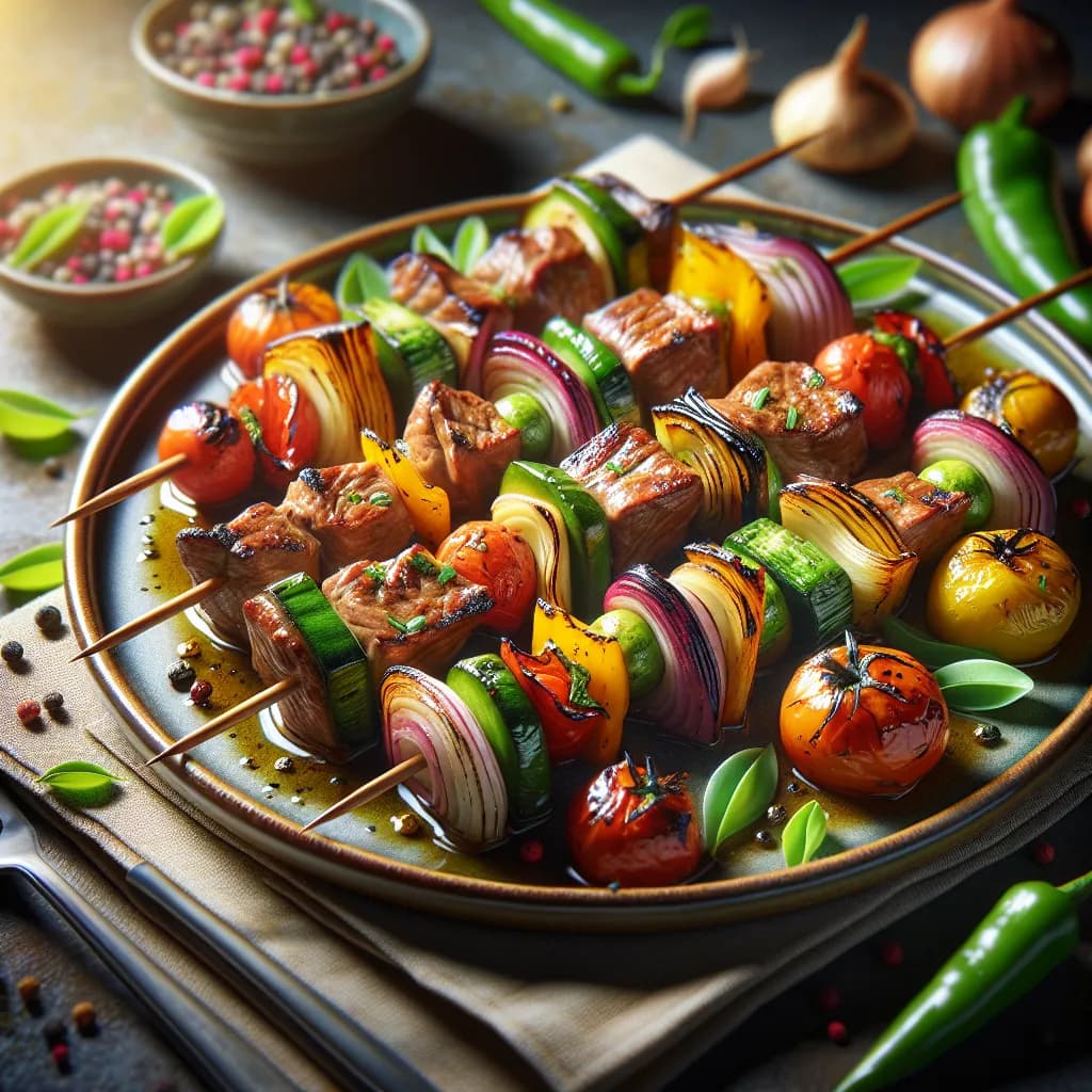 Spiedini di Carne e Verdure