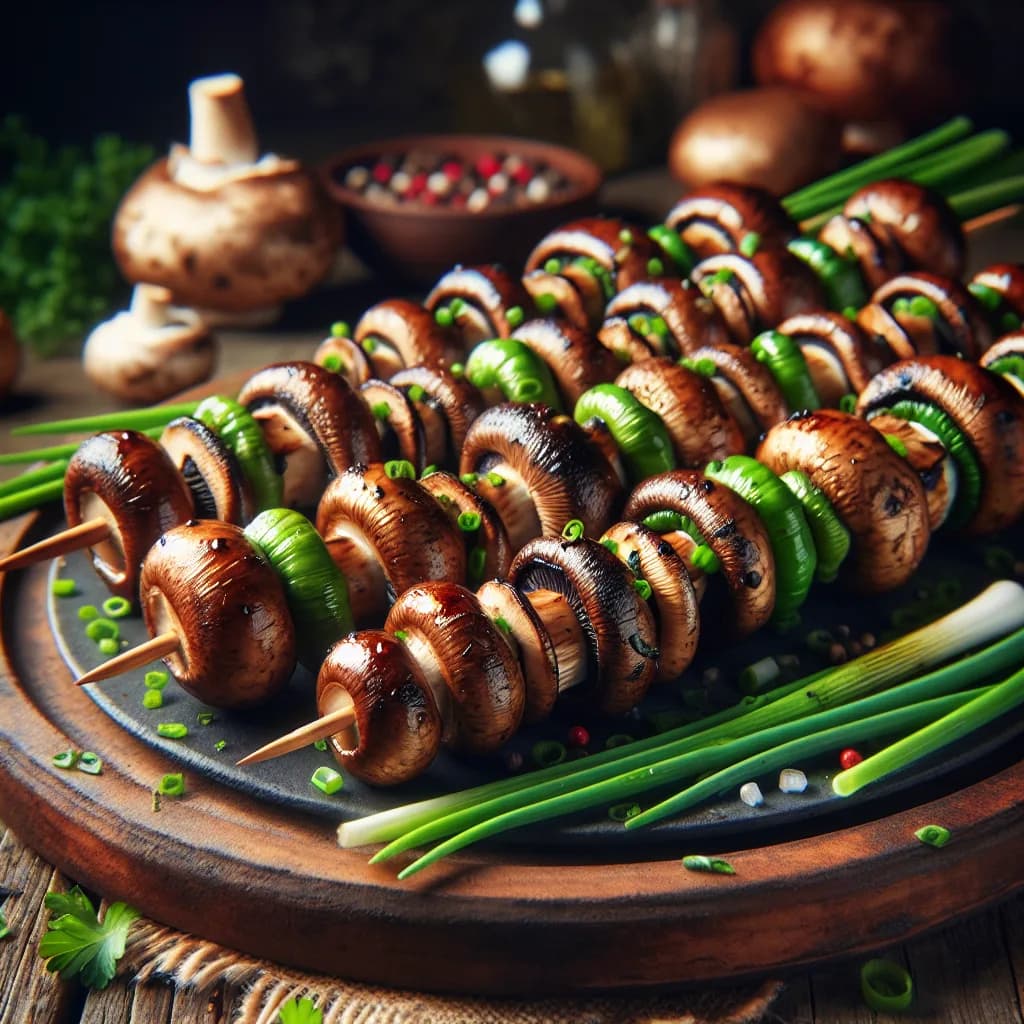 Spiedini di Funghi e Cipollotti