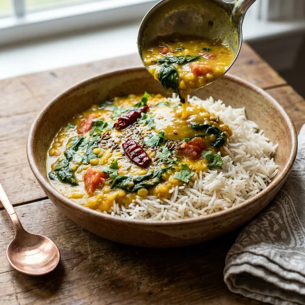 Spinach Varan Bhat Bowl
